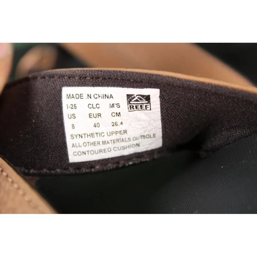 Reef Men Cushion Bounce Flip Flops Sandals Brown Black Size 8